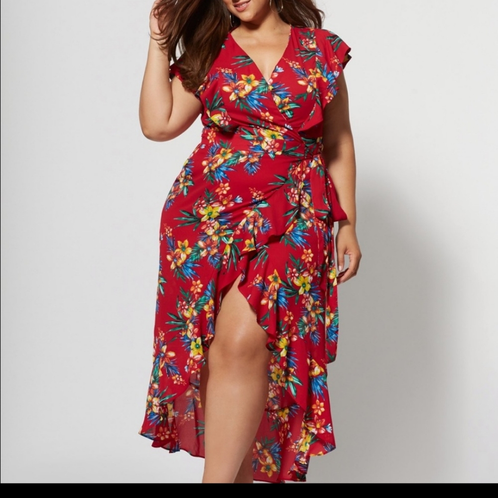 FTF Floral Wrap Dress